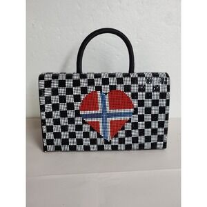 Laila The essence of Norway Handbag Black/white Checker With The Norway Flag